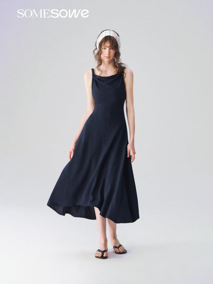 SOMESOWE S2609105 Twisted shoulder strap knit dress