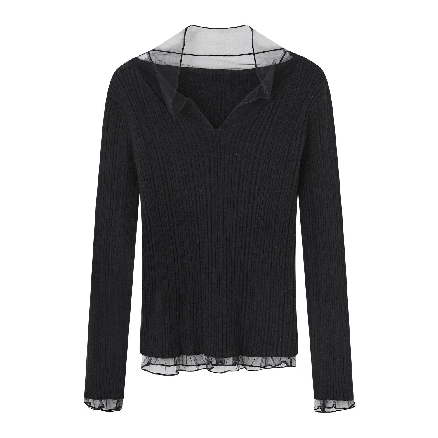 SOMESOWE S2508310 Mesh splicing high elasticity base shirt