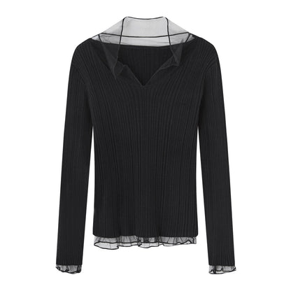 SOMESOWE S2508310 Mesh splicing high elasticity base shirt