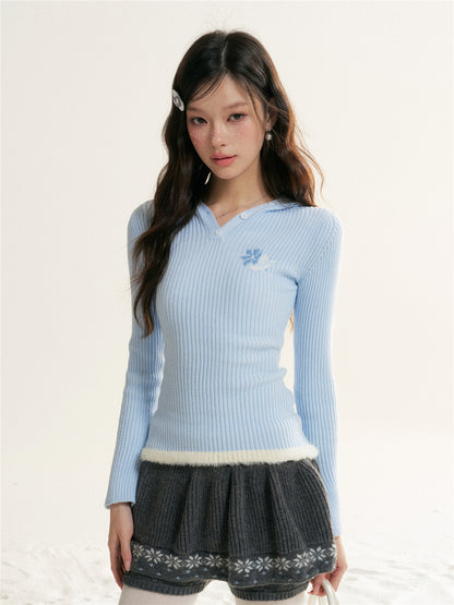 16DEWS 16D25545&amp;16D25546&amp;16D25547 Fel Island Jacquard Knitted Round Neck Hooded Sweater Set