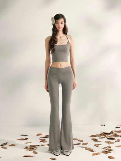 YZZI HE Beaded knit camisole + yoga pants set