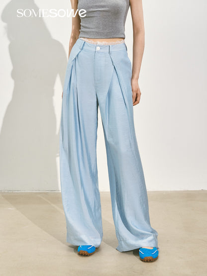 SOMESOWE S2508125 Pearlescent organza cool trousers (3color)
