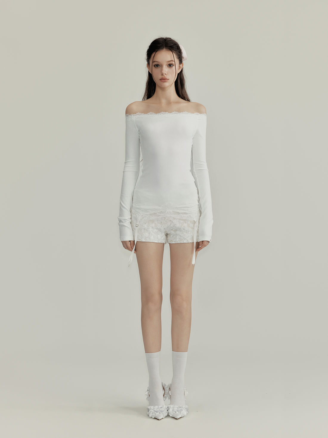 NOMEANSNO Sale N135 Two-way wear lace off- shoulder camisole