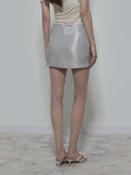 NOMEANSNO Satin Ruffled Hem Beaded Skirt