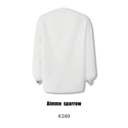 Aimme Sparrow 9067 Neo-Chinese V-neck fleece jacket