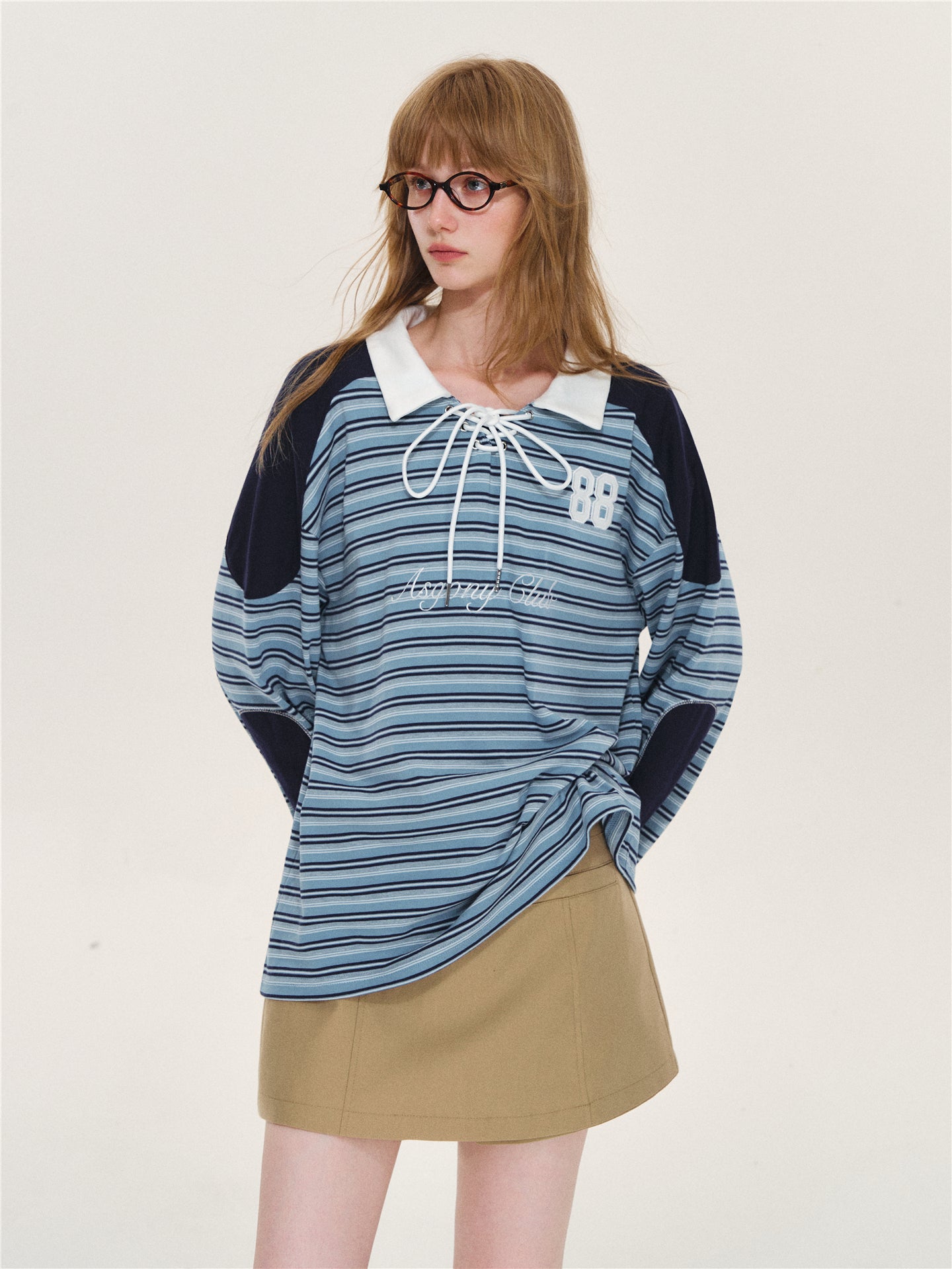 Asgony ASG26564 Stripe Jersey Polo Shirt