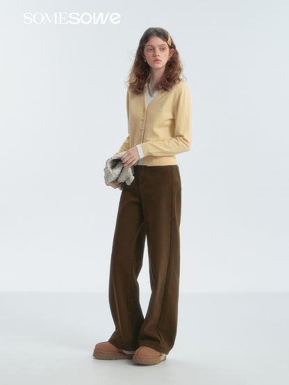 SOMESOWE S2407286 Corduroy spliced fleece slacks