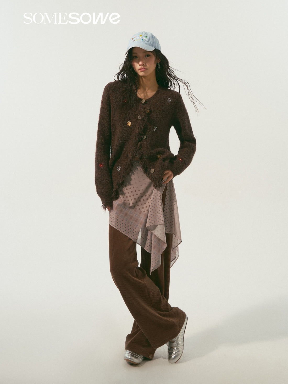 SOMESOWE S2509004 Nomadic style tassel flower cardigan