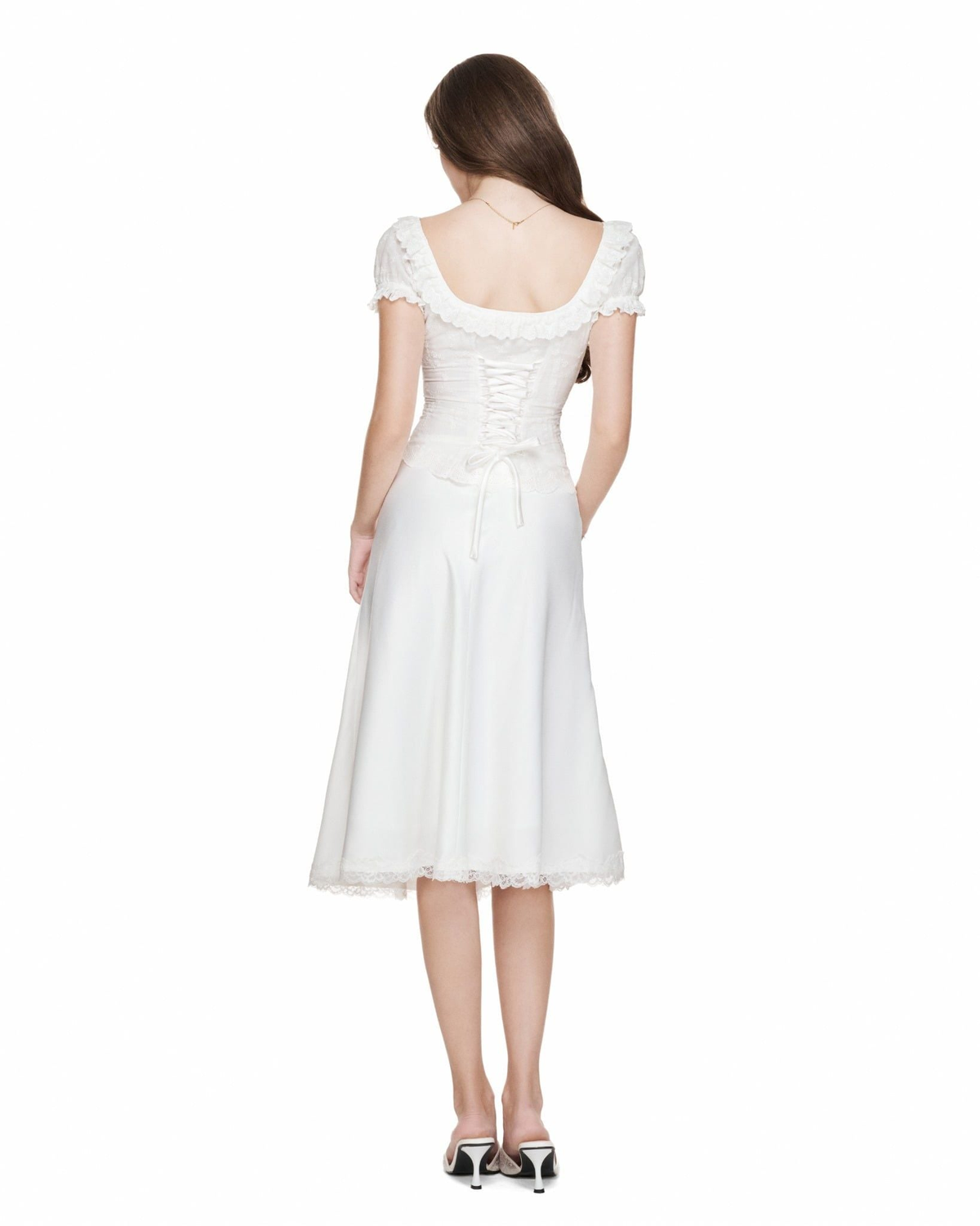 Ouah Tender Reverie corset &amp; White Powder Lace silky skirt