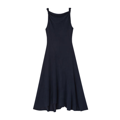SOMESOWE S2609105 Twisted shoulder strap knit dress