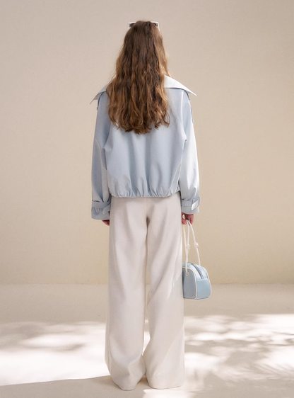 Kroche KZQ2021 Double breasted short windbreaker jacket