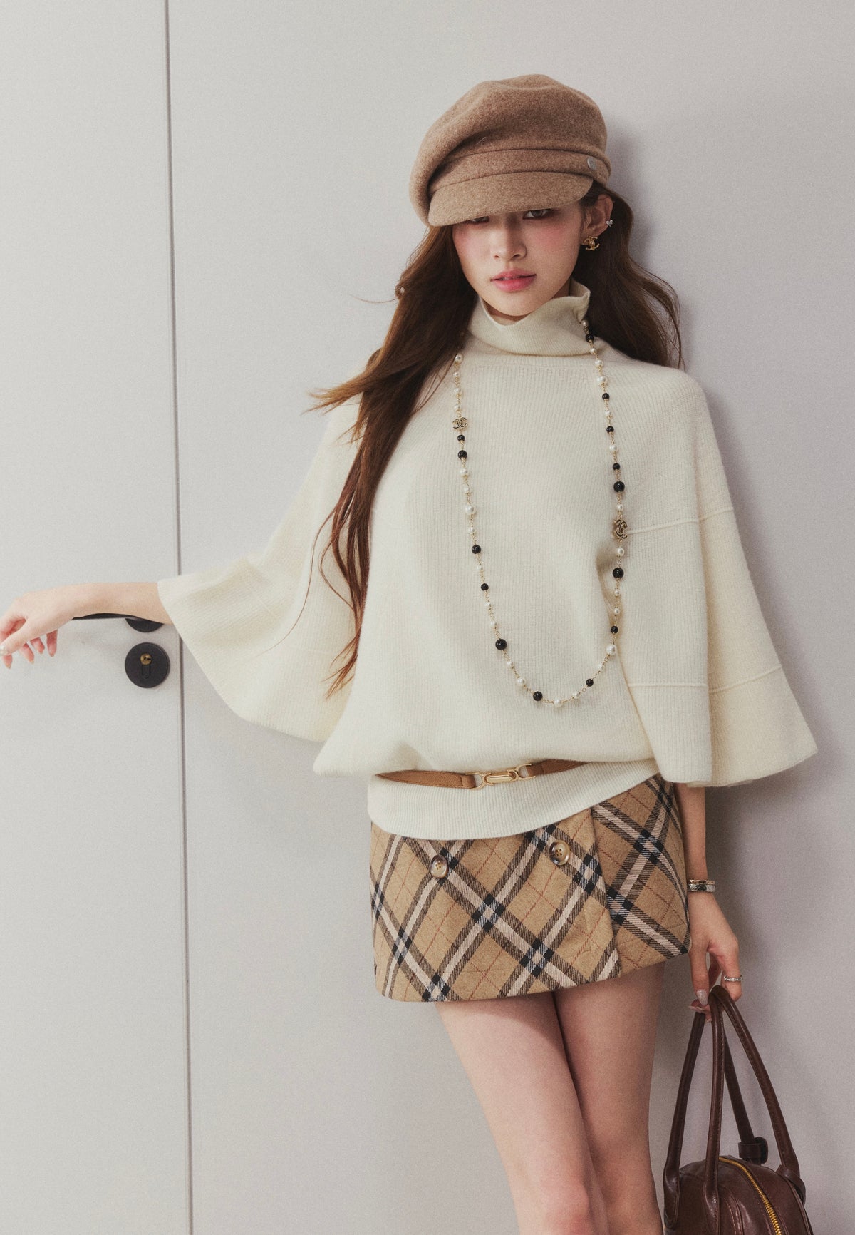 OTEBANBASS Ote260906 Turtleneck Wool Poncho Knit