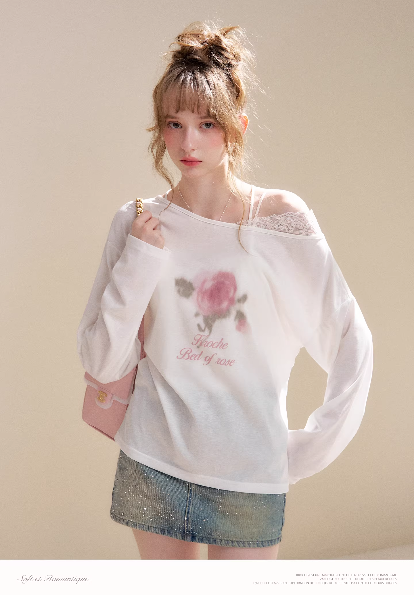 Kroche KE4054 Off shoulder lace top