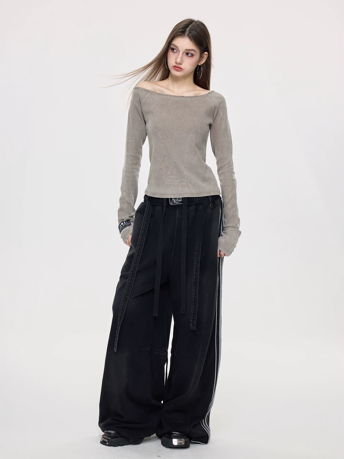 Nova Street Vintage Wash One Shoulder Top (2color)