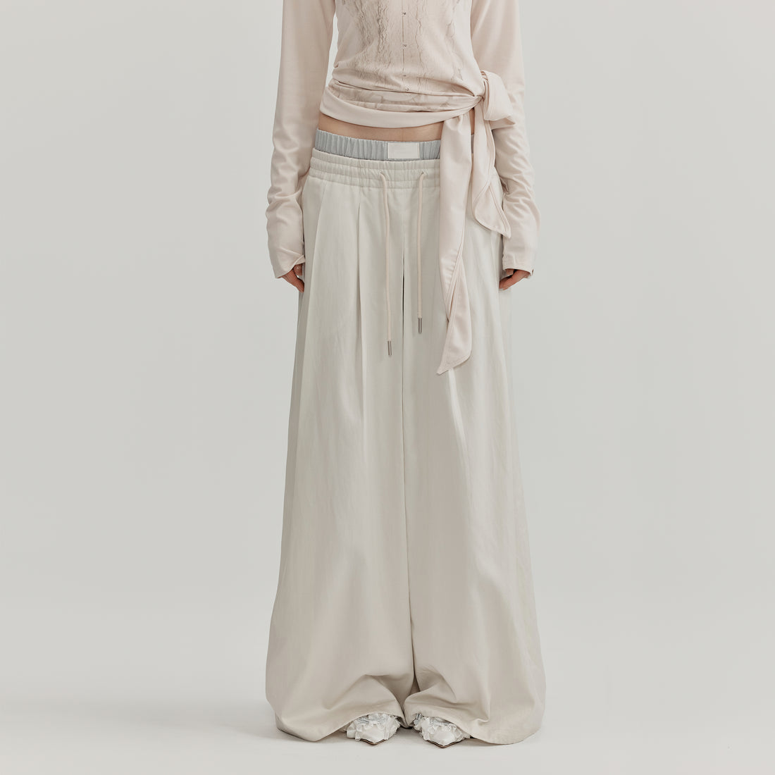 NOMEANSNO N148 Pleated loose pants (2color)