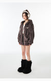 VIA PITTI SALE Brown Hoodie Winter Warm Coat