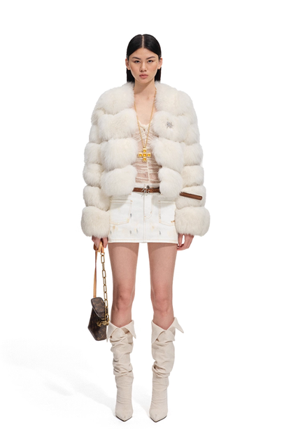 NAWS Polar Collection Finnish White Fox Fur Coat