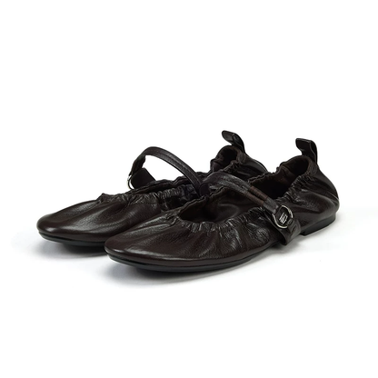 BREADTREE Hand-Gathered Mary Jane Ballet Flats(4color)