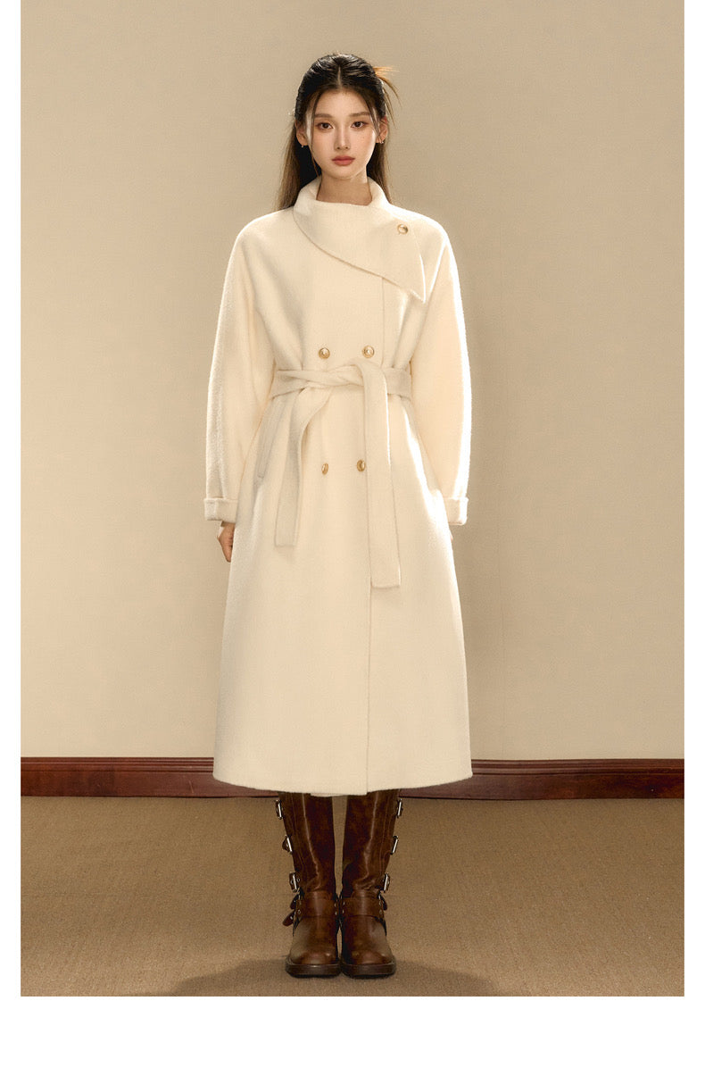 OShea Lapel Maxi Coat-white