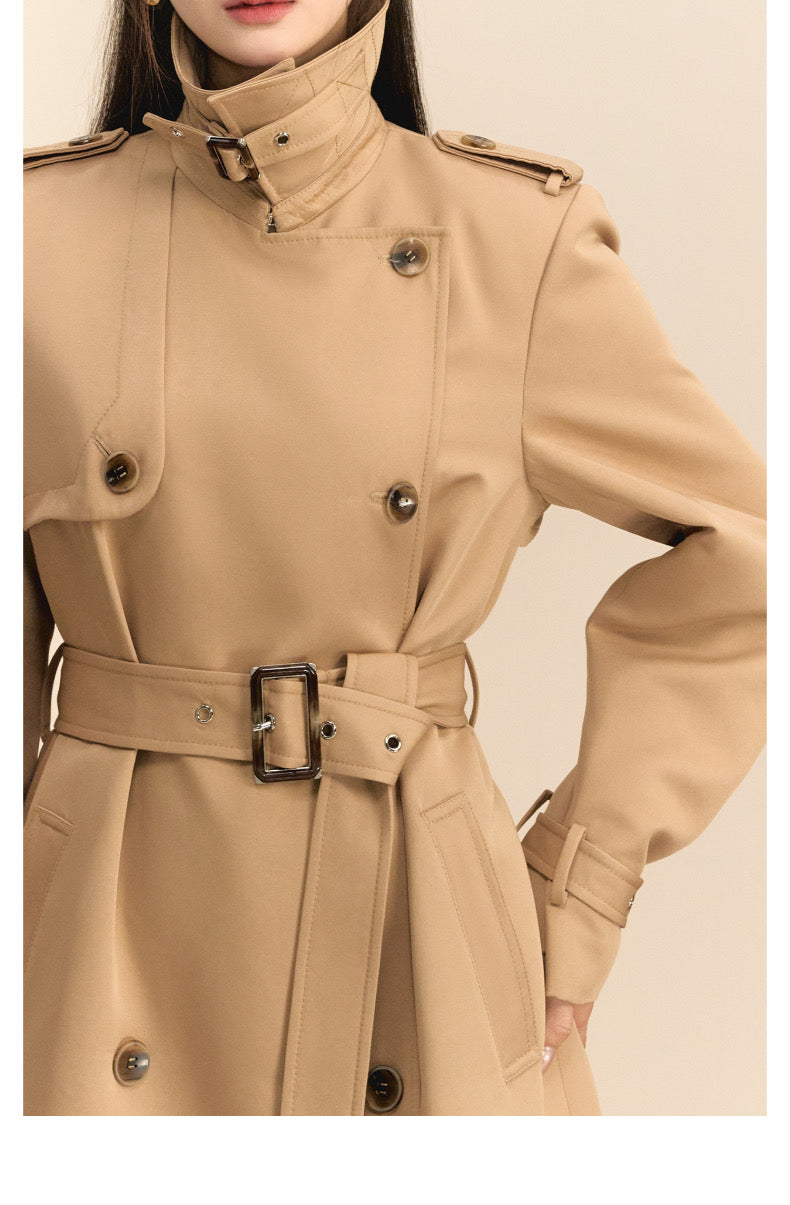 OShea Khaki Maxi Trench Coat