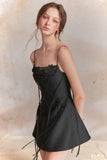 ELPIS Floral Slip Dress-Black