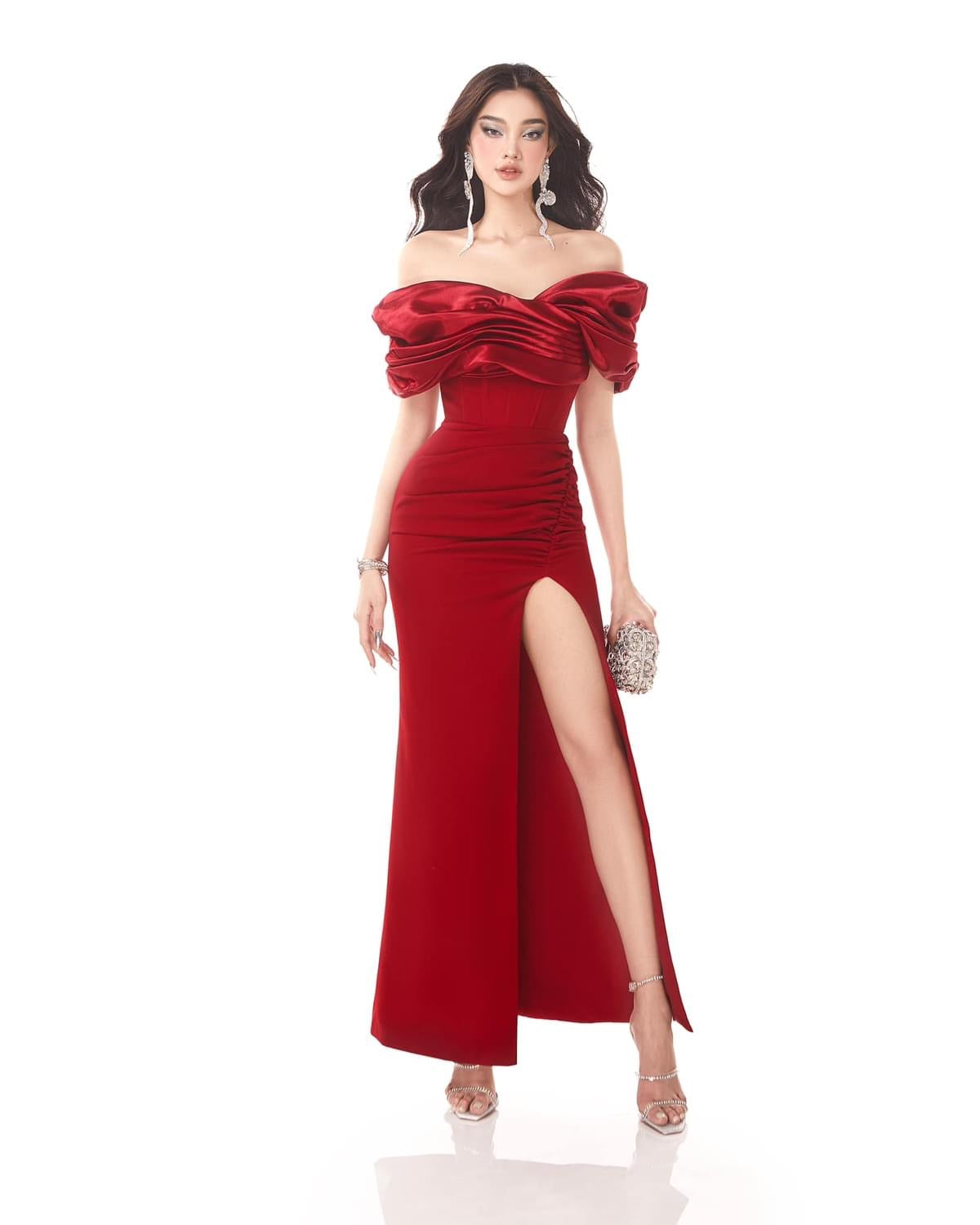 Mael Femme Off Shoulder Midi Dress