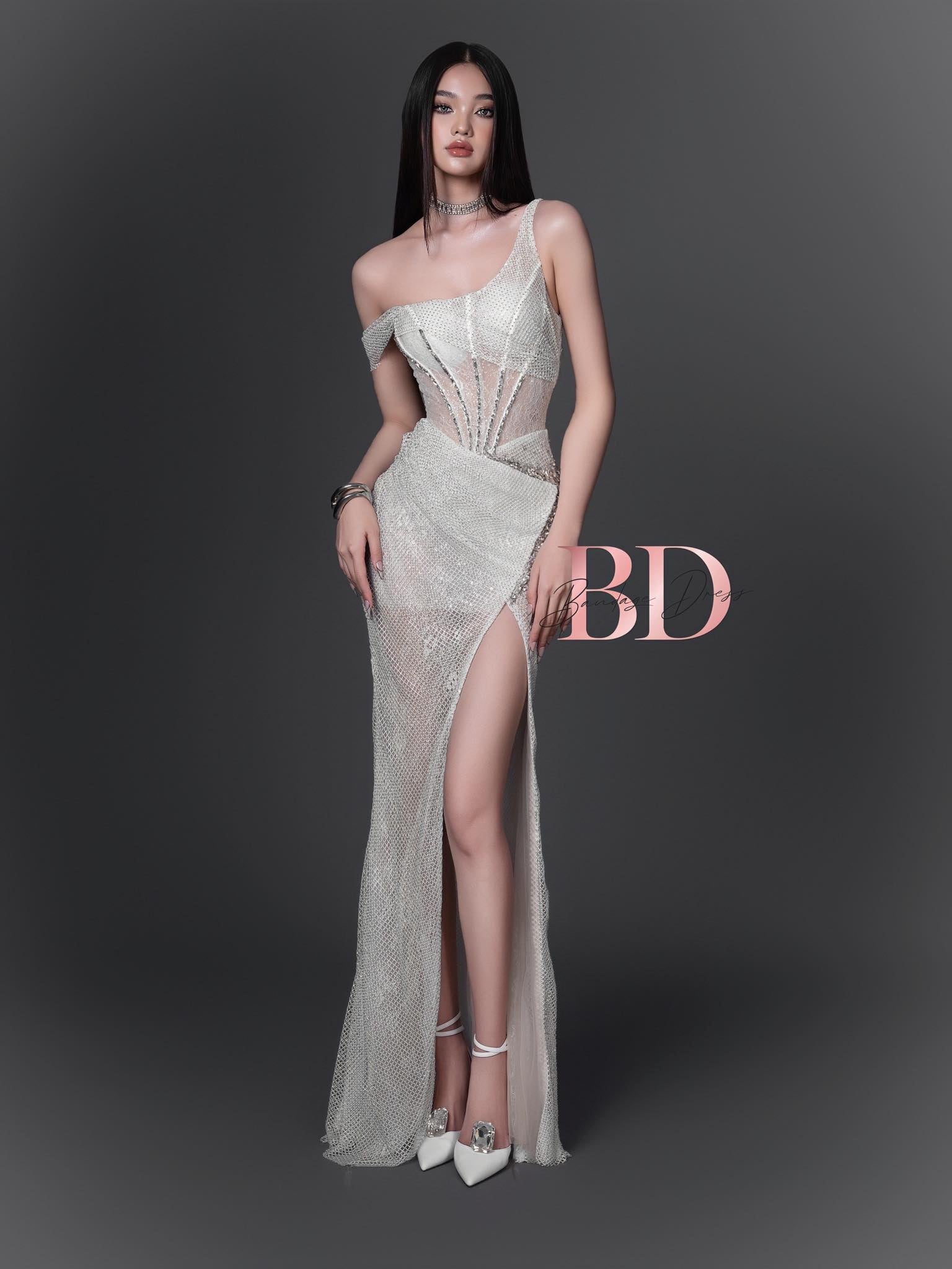Bandage Dress [Best Seller] One-shoulder Diamond Dress