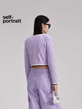 Self-Portrait PURPLE CONTRAST CARDIGAN