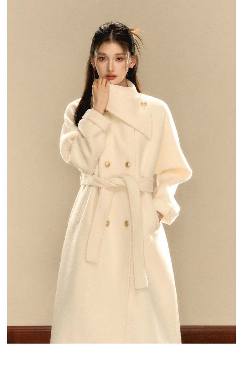 OShea Lapel Maxi Coat-white