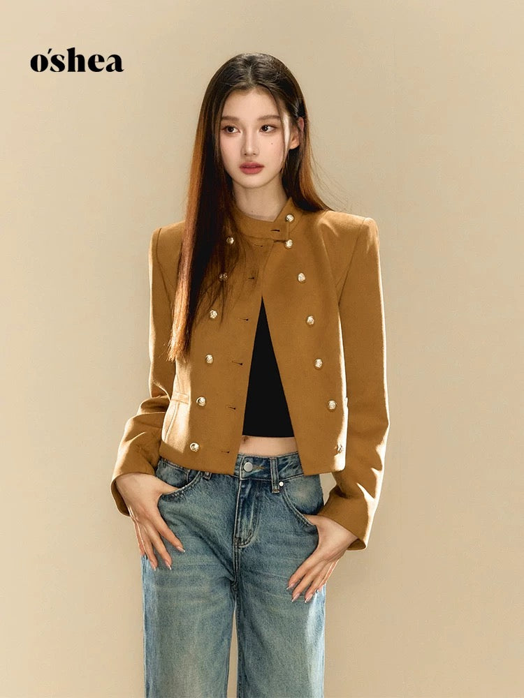 OShea Caramel Jacket &amp; High Waist Jeans