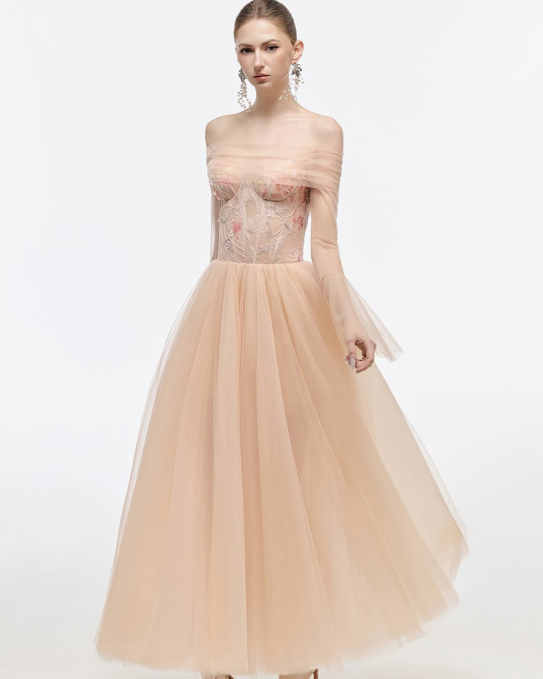 Josephine Off shoulder chiffon dress
