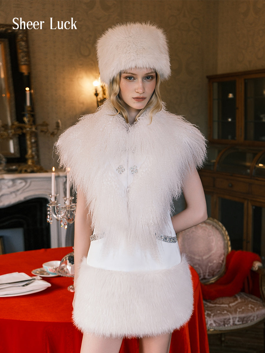 SHEERLUCK SLPC25504 Splicing otter rabbit fur coat