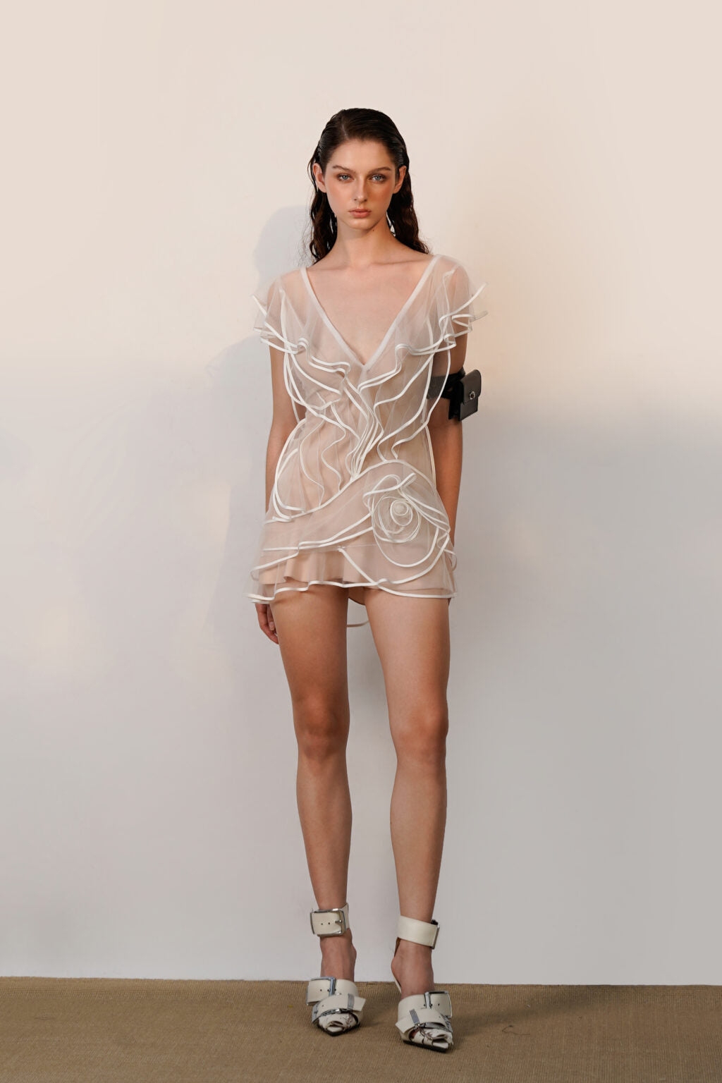 DATT ROSANNE SHEER MINI DRESS