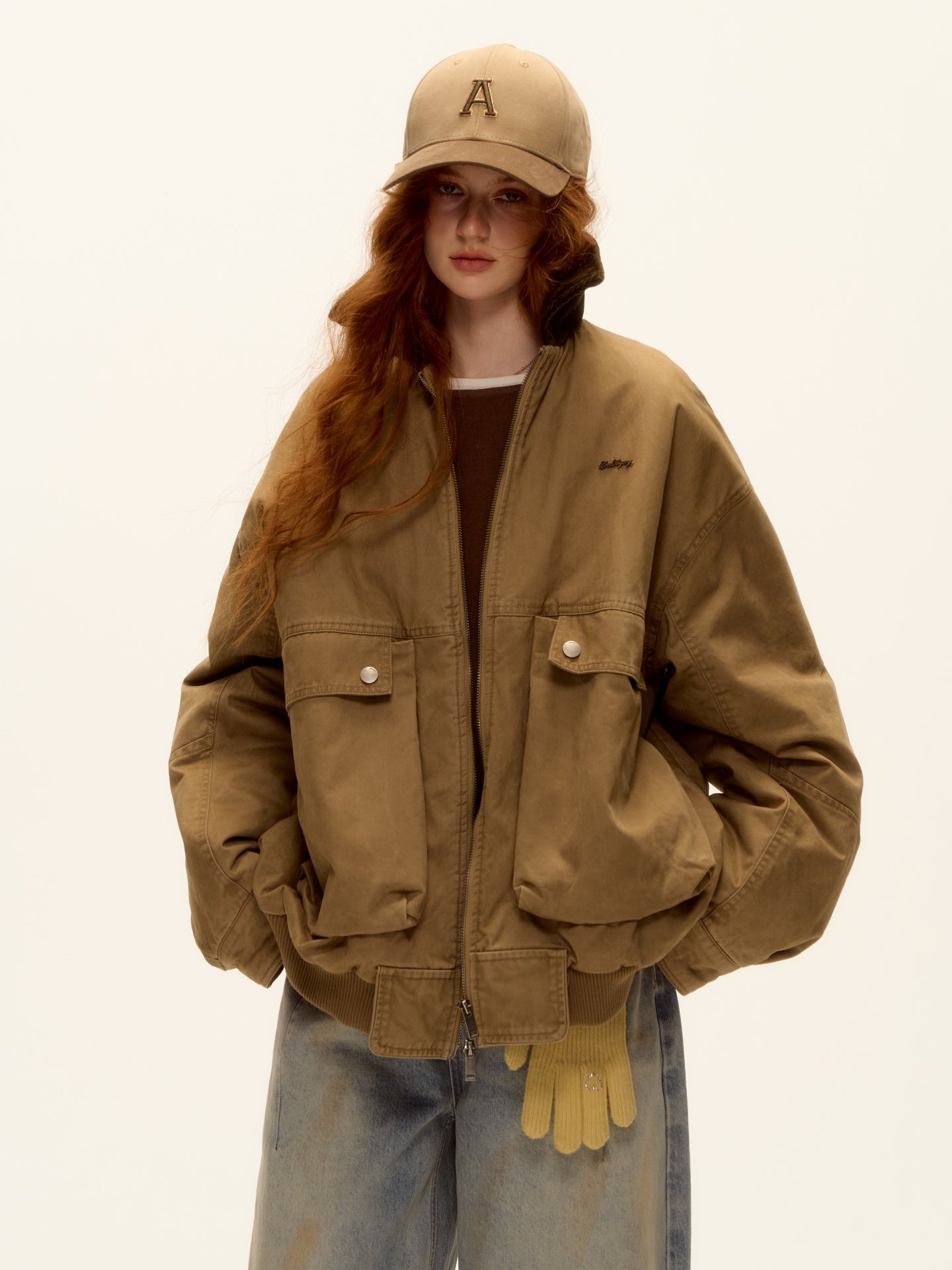 AsGony ASG25461 Corduroy patchwork cotton jacket