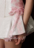 Kirakira.M Silver glitter fishbone dress with pink lacy party dress (undies included)