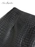 NJ Crocodile skin imitation short skirt