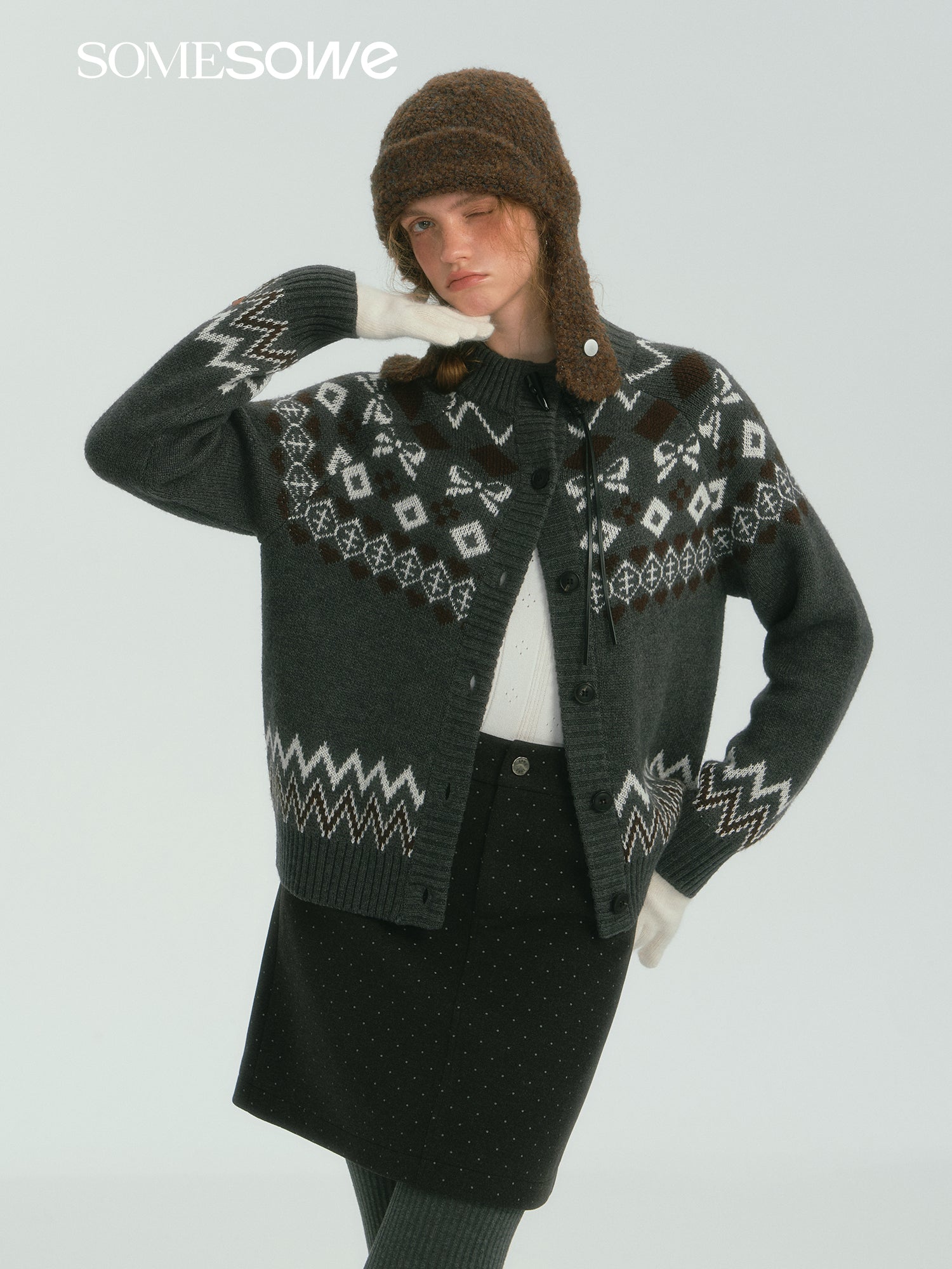 SOMESOWE S2407251 Fair Isle vintage sweater