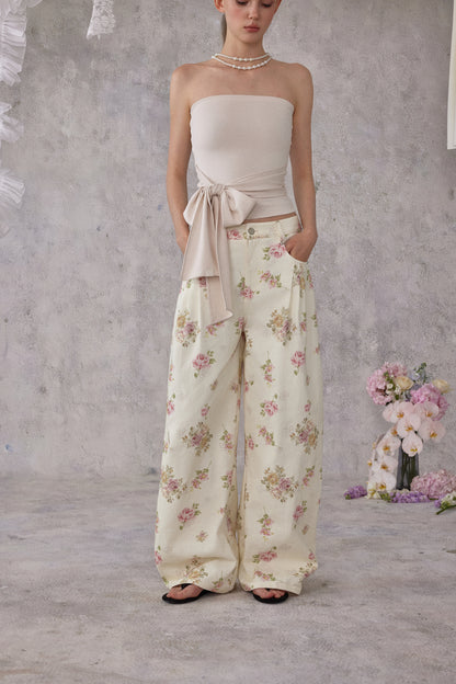 NOMEANSNO N166 Floral denim pants