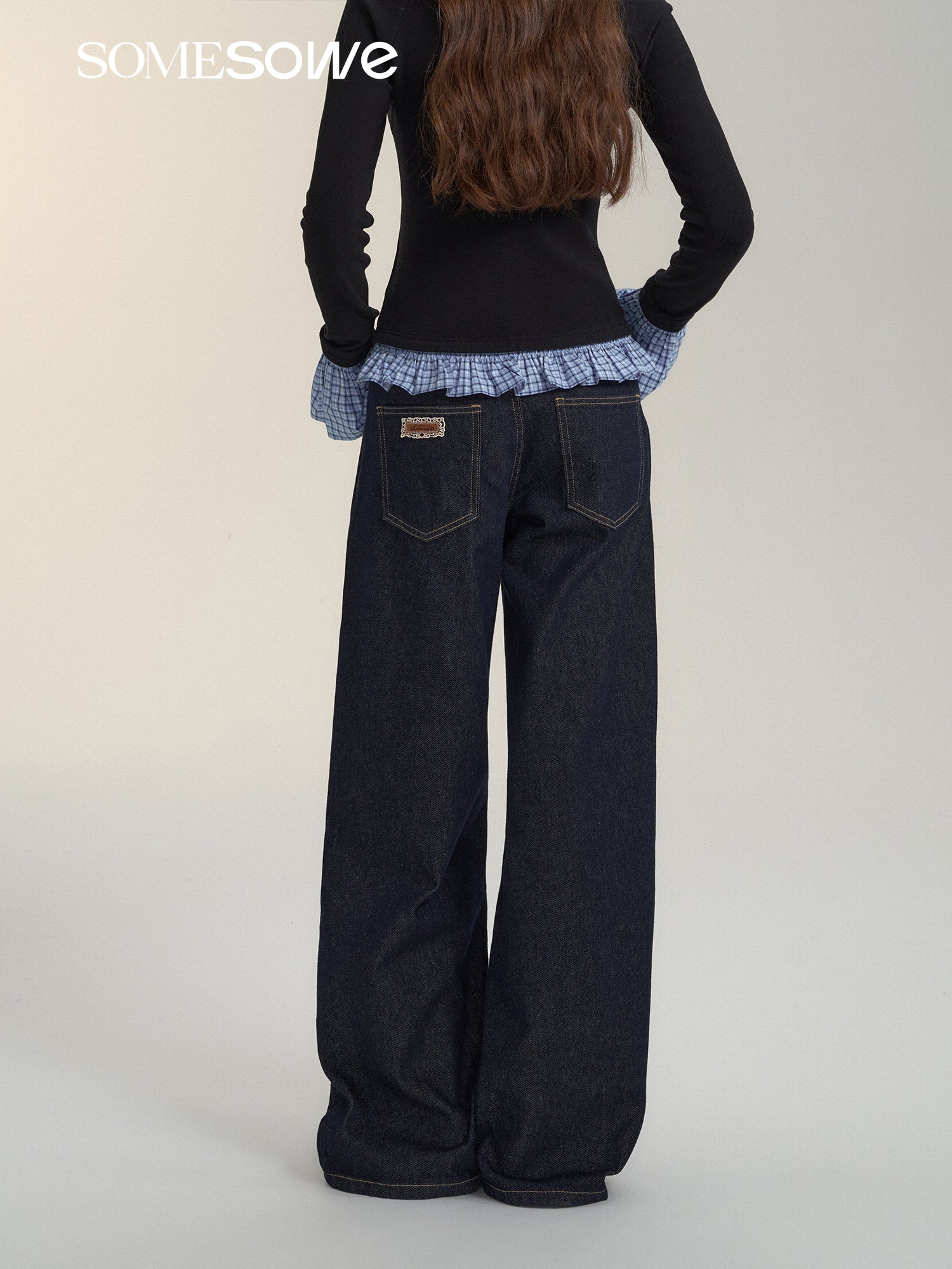 SOMESOWE S2407247 Primary dark blue pleated jeans