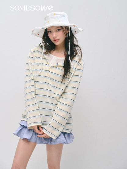 SOMESOWE S2609027 Fake two wide spaced striped tops