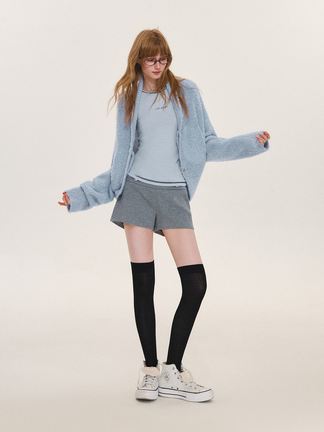 Asgony ASG26568 Soft Loop-Yarn Batwing Cardigan
