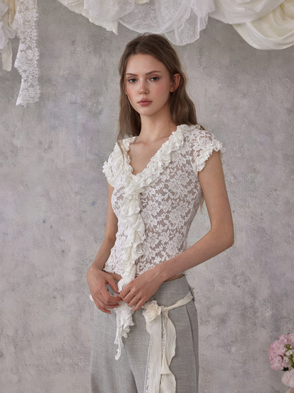 NOMEANSNO N182 Lace short sleeved top