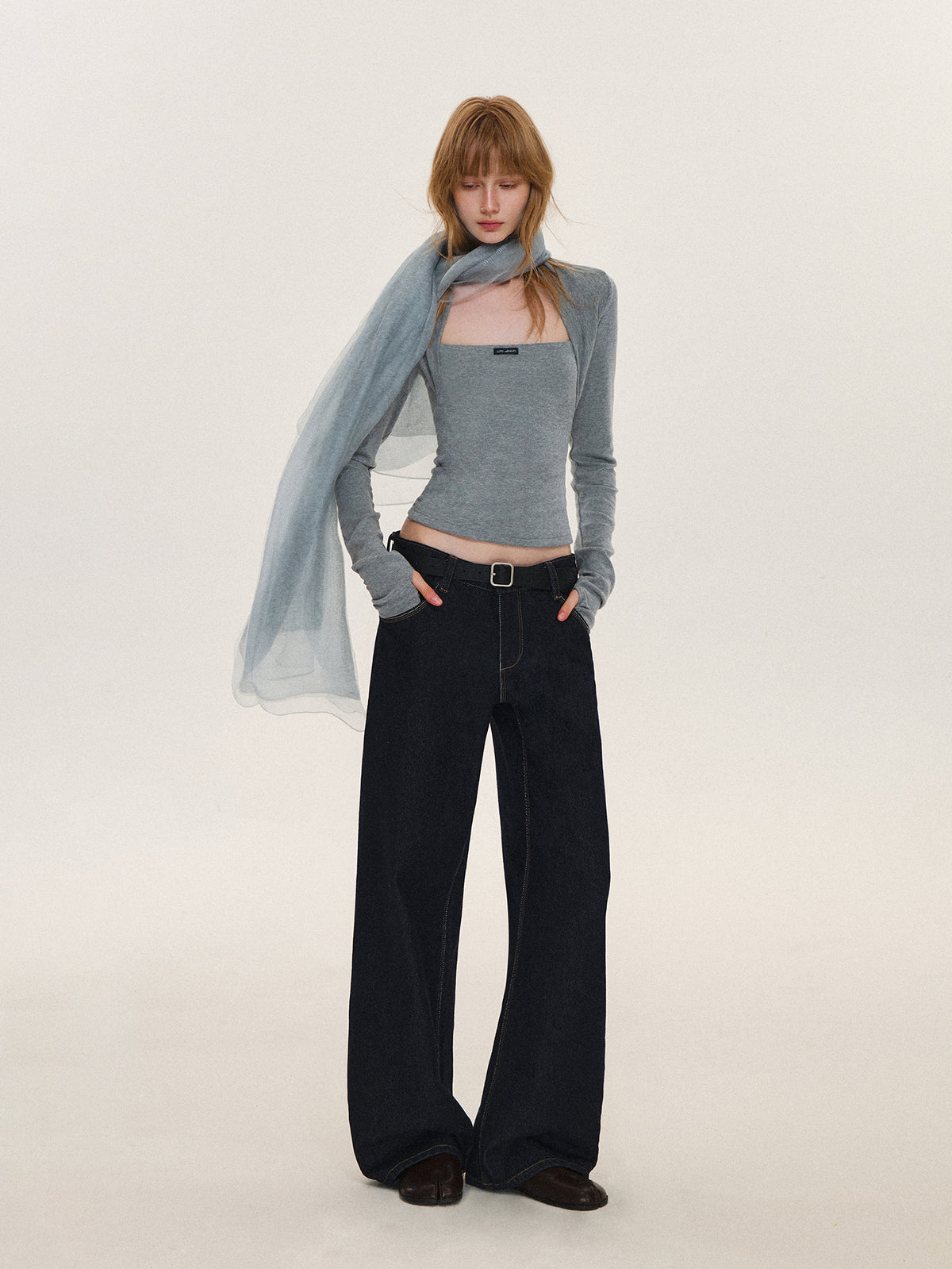 Asgony ASG26640 Double-Layer Sheer Scarf Shawl
