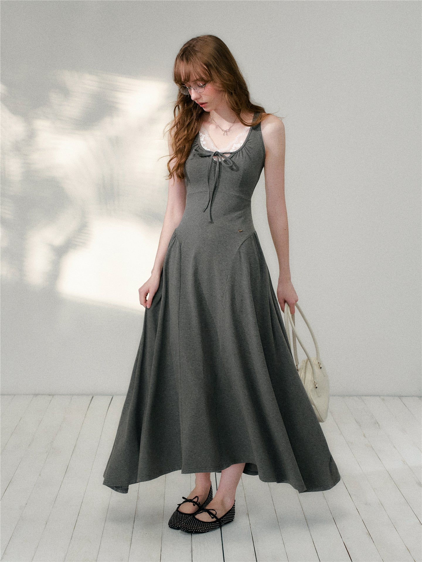 16DEWS 16D26081 U-neck design slim fit A-line length dress