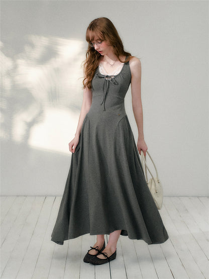 16DEWS 16D26081 U-neck design slim fit A-line length dress