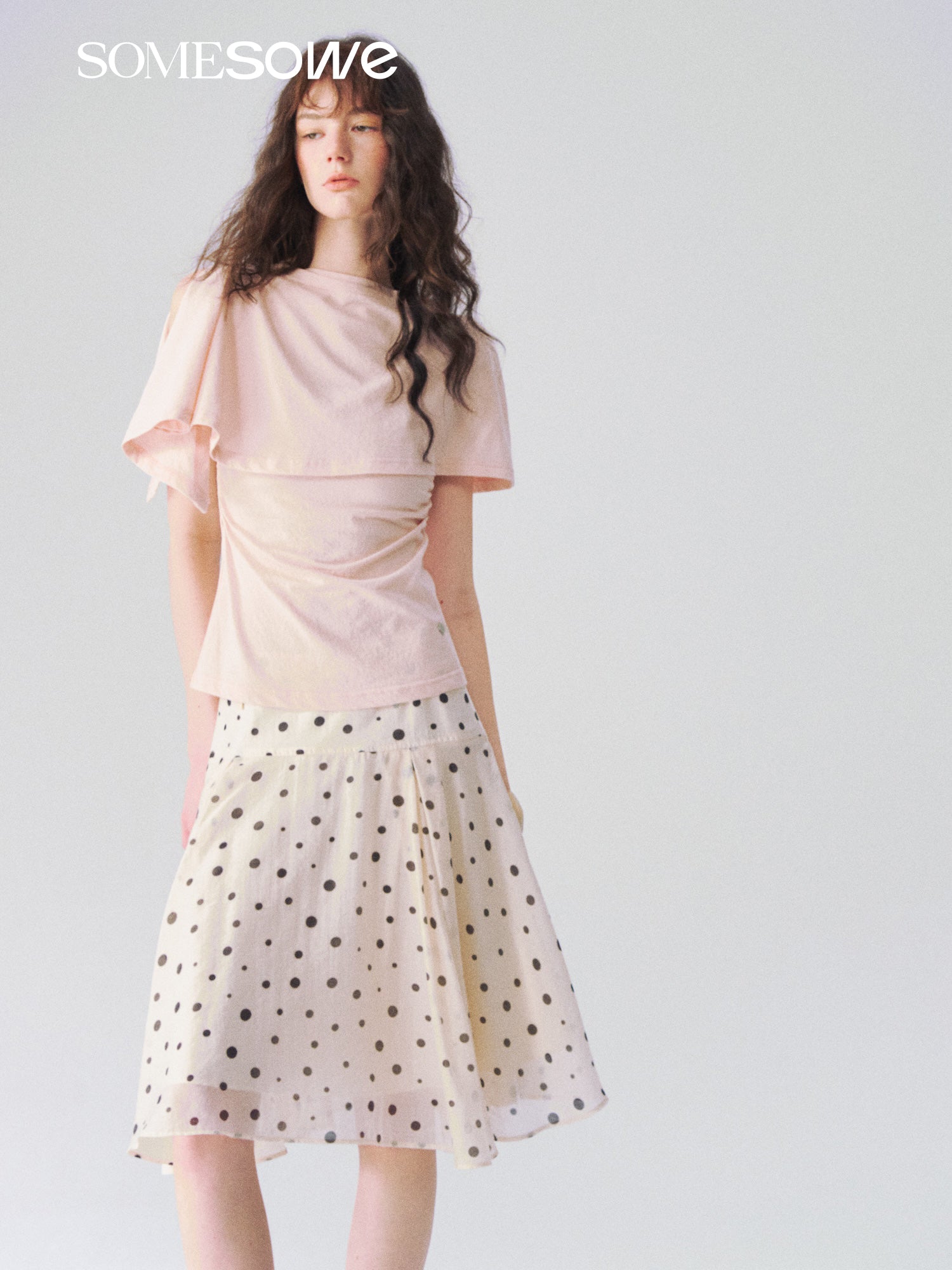 SOMESOWE S2609090 Two piece shawl waist cinched top