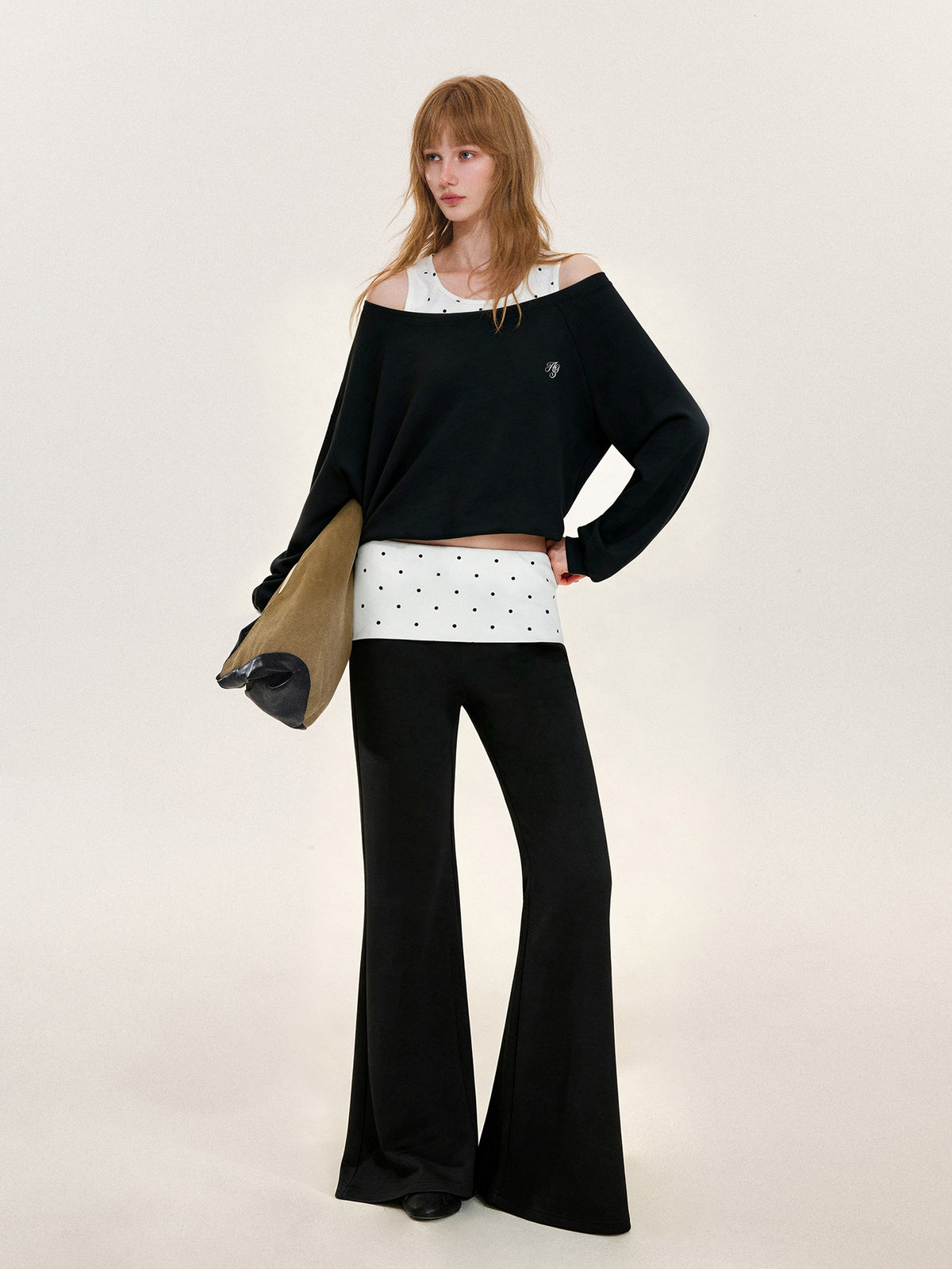 Asgony ASG26575&amp;ASG26576 Polka-Dot Casual Set
