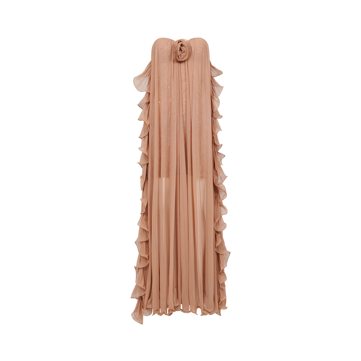 SHEERLUCK SLLYQ26311 Mesh neck hanging backless camisole dress