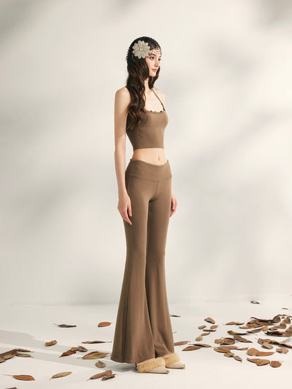 YZZI HE Beaded knit camisole + yoga pants set