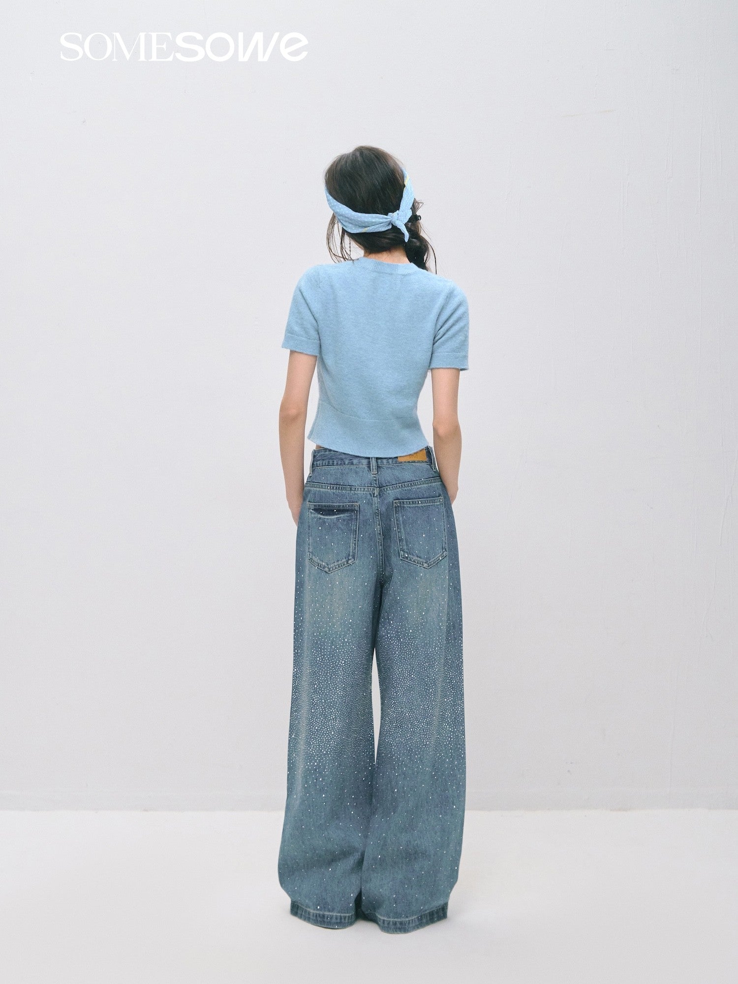 SOMESOWE S2509022 Retro straight tube sparkling jeans